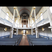 Passau, Stadtpfarrkirche St. Matthus (ev.), Innenraum in Richtung Orgel