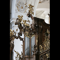Ottobeuren, Abtei - Basilika St. Alexander und Theodor, Rckpositiv der Dreifaltigkeitsorgel