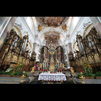 Ottobeuren, Abtei - Basilika, Orgeln von Riepp im Chorraum