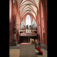 Frankfurt am Main, Kaiserdom St. Bartholomäus, Blick vom Altarraum zur Hauptorgel