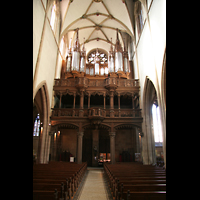 Thann, Église Collégiale, Innenraum / Hauptschiff in Richtung Orgel