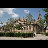 Sevilla, Catedral, Blick von der Alcazar auf die Kathedrale