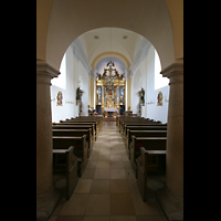 Passau, Wallfahrtskirche Mariahilf, Innenraum in Richtung Chor