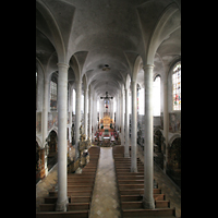Straubing, Basilika St. Jakob, Blick von der Orgelempore in die Basilika vor der Renovierung