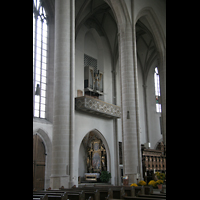 Ingolstadt, Liebfrauenmnster, Seitenschiff mit alter Chororgel