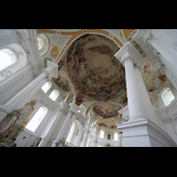 Neresheim, Abteikirche, Deckengemlde von der Orgelempore aus