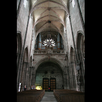 Nürnberg (Nuremberg), St. Lorenz, Innenraum / Hauptschiff in Richtung Orgel