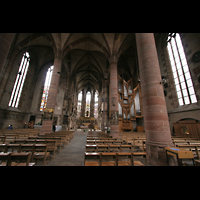 Nürnberg (Nuremberg), Frauenkirche am Hauptmarkt, Innenraum / Hauptschiff in Richtung Chor