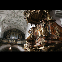 Bamberg, St. Michael, Kanzel und Orgel