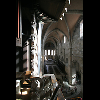 Bamberg, Kaiserdom St. Peter und St. Georg, Blick vom Spieltisch zum Ostchor