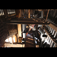 Alkmaar, Sint Laurenskerk, Gekrpfte Pfeifen vom Prestant 16 und Trompete 16 im Hauptwerk