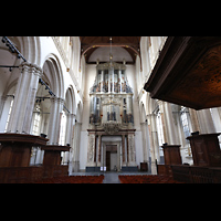 Hauptschiff in Richtung Orgel mit geschlossenen Flügeltüren Amsterdam, Nieuwe Kerk, Hauptschiff in Richtung Orgel mit geschlossenen Flügeltüren