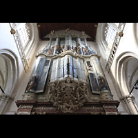 Hauptorgel mit geschlossenen Flügeltüren perspektivisch Amsterdam, Nieuwe Kerk, Hauptorgel mit geschlossenen Flügeltüren perspektivisch