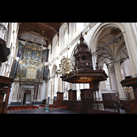 Hauptschiff mit Kanzel und Hauptorgel Amsterdam, Nieuwe Kerk, Hauptschiff mit Kanzel und Hauptorgel