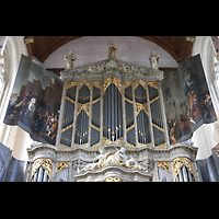 Hauptwerks- und Oberwerksprospekt der Hauptorgel Amsterdam, Nieuwe Kerk, Hauptwerks- und Oberwerksprospekt der Hauptorgel