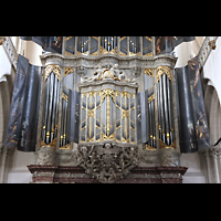 Rückpositiv- und Pedalprospekt der Hauptorgel Amsterdam, Nieuwe Kerk, Rückpositiv- und Pedalprospekt der Hauptorgel