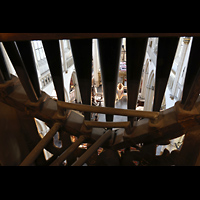 Blick durch die Hauptwerks-Prospektpfeifen in die Kirche Amsterdam, Nieuwe Kerk, Blick durch die Hauptwerks-Prospektpfeifen in die Kirche