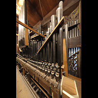 Pfeifen im Oberwerk, vorne die legendäre Vox humana Amsterdam, Nieuwe Kerk, Pfeifen im Oberwerk, vorne die legendäre Vox humana