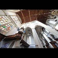 Südliches Querhaus mit Transeptorgel u. Blick durch die Pfeiler zur Hauptorgel Amsterdam, Nieuwe Kerk, Südliches Querhaus mit Transeptorgel u. Blick durch die Pfeiler zur Hauptorgel