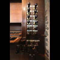 Registerstalle am Spieltisch der Transeptorgel Amsterdam, Nieuwe Kerk, Registerstalle am Spieltisch der Transeptorgel