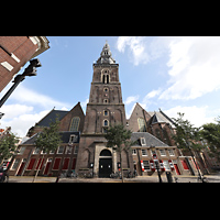Amsterdam, Oude Kerk, Blick von Westen auf Turm und Querhaus