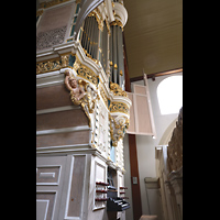 Amsterdam, Waalse Kerk (Oude Walenkerk), Orgel mit Spieltisch seitlich