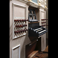 Amsterdam, Waalse Kerk (Oude Walenkerk), Spieltisch seitlich