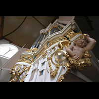 Amsterdam, Waalse Kerk (Oude Walenkerk), Orgelprospekt seitlich perspektivisch