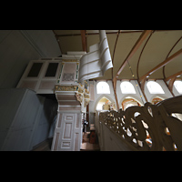 Amsterdam, Waalse Kerk (Oude Walenkerk), Orgel von der Seite aus gesehen
