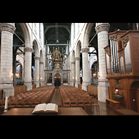 Gouda, Sint Janskerk - Grote Kerk, Blick vom Altar und von der Chororgel zur Hauptorgel