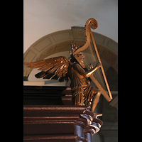 Groningen, Nieuwe Kerk, Figur des harfespielenden Knigs David auf dem Rckpositiv