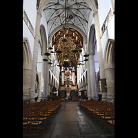 Hauptschiff in Richtung Orgel Haarlem, Sint Bavokerk, Hauptschiff in Richtung Orgel
