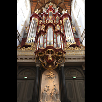 Hauptorgel mit tragenden Säulen perpsektivisch Haarlem, Sint Bavokerk, Hauptorgel mit tragenden Säulen perpsektivisch