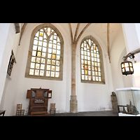 Brouwerskapel (Brauerkapelle) im südlichen Querhaus mit kleiner Orgel Haarlem, Sint Bavokerk, Brouwerskapel (Brauerkapelle) im südlichen Querhaus mit kleiner Orgel