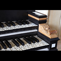 Kampen, Buitenkerk, Tasten und Ornament am Spieltisch