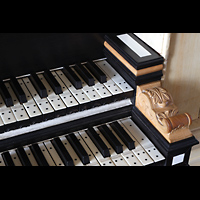 Kampen, Buitenkerk, Tasten und Ornament am Spieltisch