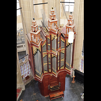 Kampen, Sint Nicolas Bovenkerk, Chororgel von oben vom Triforium aus gesehen