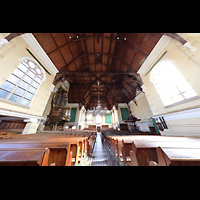 Katwijk aan Zee, Nieuwe Kerk, Innenraum mit Kanzel, Altar und Orgel