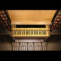 Leiden, Hooglandse Kerk, Spieltisch der de Swart/von Hagerbeer-Orgel