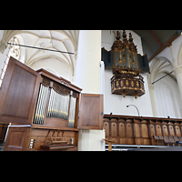 Leiden, Hooglandse Kerk, Kabinettorgel und de Swart/von Hagerbeer-Orgel