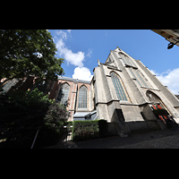 Leiden, Pieterskerk, Ansicht von Sdwesten vom Pieterskerkhof