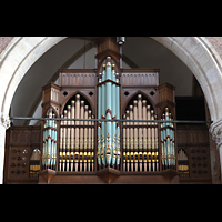 Leiden, Pieterskerk, Sdlicher Prospekt der Transeptorgel mit bemalten Pfeifen