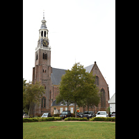 Maassluis, Groote Kerk, Ansicht von Sdwesten vom Kerkplein