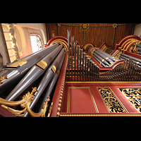 Rotterdam, Sint Laurenskerk, Linker 32'-Pedalturm, Chamaden und Hauptwerksprospekt