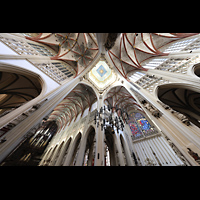 s-Hertogenbosch, Sint Janskathedraal, Vierunggsgewlbe mit Blick ins nrdliche Auerhaus und zur Hauptorgel