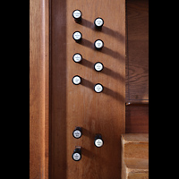 Zwolle, Grote of Sint Michaelskerk, Linek Registerstaffel der temporr aufgestellten Flentrop-Orgel (2025)