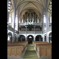 Kulmbach, St. Petri, Innenraum in Richtung Orgel