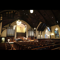Philadelphia, First Presbyterian Church Germantown, Innenraum seitlich mit Blick zum Chor mit Chancel Organ