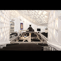 Garden Grove, Christ Cathedral ('Crystal Cathedral'), Blick vom oberen Teil der East Gallery in die Kathedrale