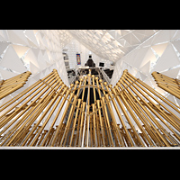Garden Grove, Christ Cathedral ('Crystal Cathedral'), Blick ber die Chamaden der West Gallery Organ in die Kathedrale nach Osten